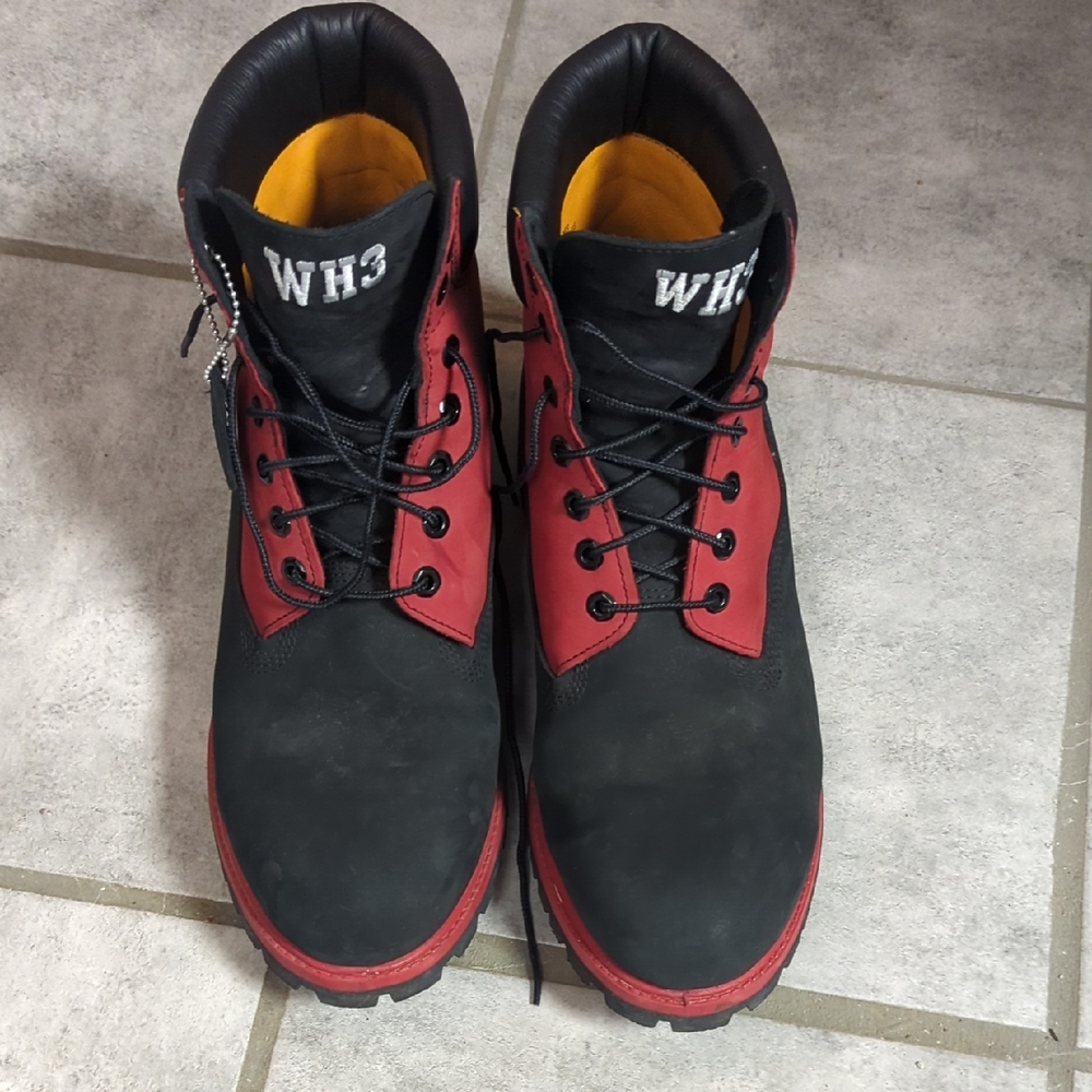 Timberland Black and Red Men's Boots